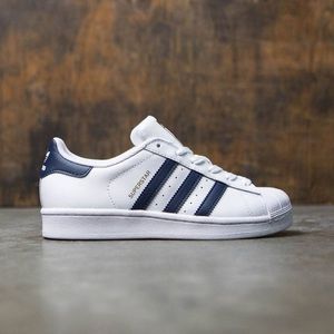 adidas women white and navy superstars